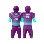 Custom American football uniforms with breathable fabric, vibrant sublimation, and pro-level design for top performance on the field.