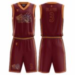 Custom reversible basketball uniforms with team logos, breathable fabric, and two-color design for maximum performance and style.