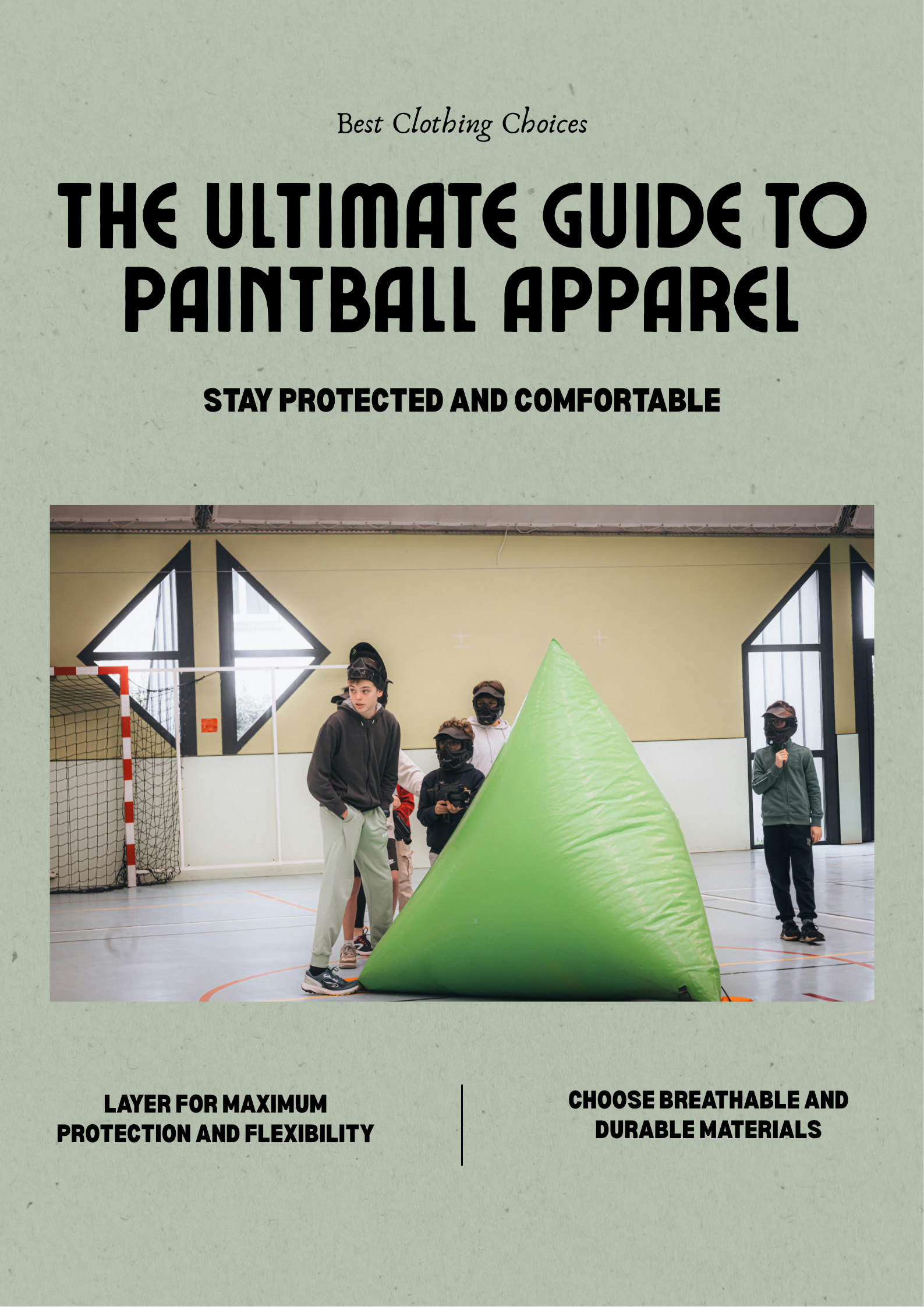 Player wearing the best clothing for paintball, including padded pants, custom jersey, gloves, and protective gear for comfort, safety, and performance.